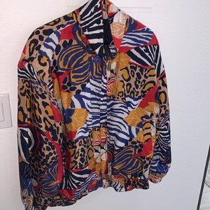 Vintage multi print bomber jacket